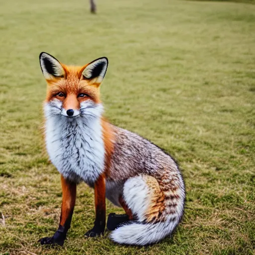 Image similar to a Fox dressed in a modern American general uniform, 85mm f/1.4