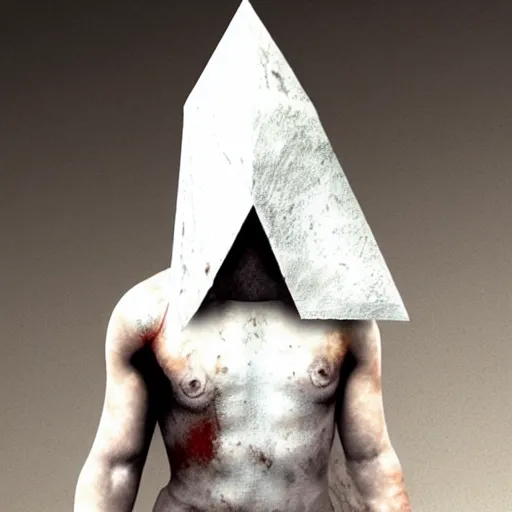 Prompt: White Pyramid head from Silent hill