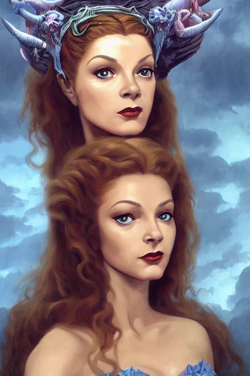 Prompt: A fantasy comic book style portrait painting of Lauren Bacall, hybrid, Susan Hayward, as an Atlantean Reptilian Warrior, François Boucher, Oil Painting, Mystical Valkyrie, unreal 5, DAZ, hyperrealistic, octane render, Regal, Refined, Detailed Digital Art, RPG portrait, William-Adolphe Bouguereau, Michael Cheval, Walt Disney (1937), Steampunk, dynamic lighting, Highly Detailed, Cinematic Lighting, Unreal Engine, 8k, HD