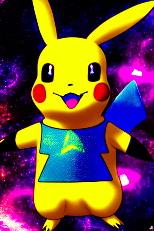 Prompt: galaxy colored pokemon of a space colored pikachu, beautiful detailed realistic cinematic character concept fashion portrait, gonzalez, 8 k