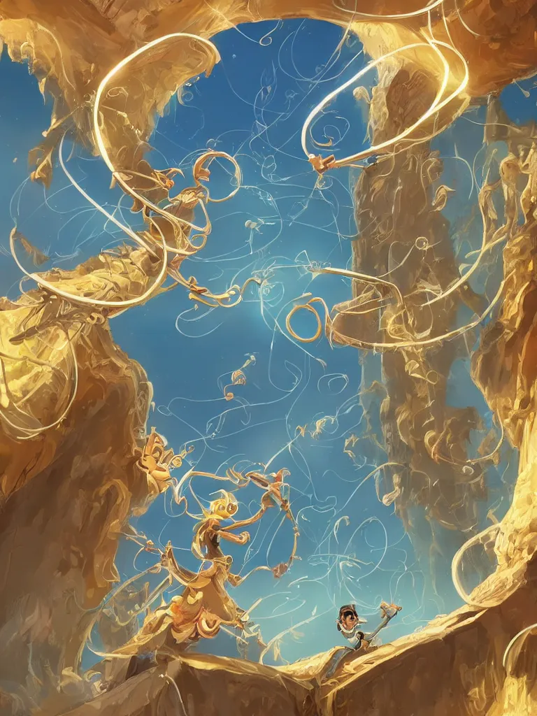 Image similar to tethered by disney concept artists, blunt borders, golden ratio