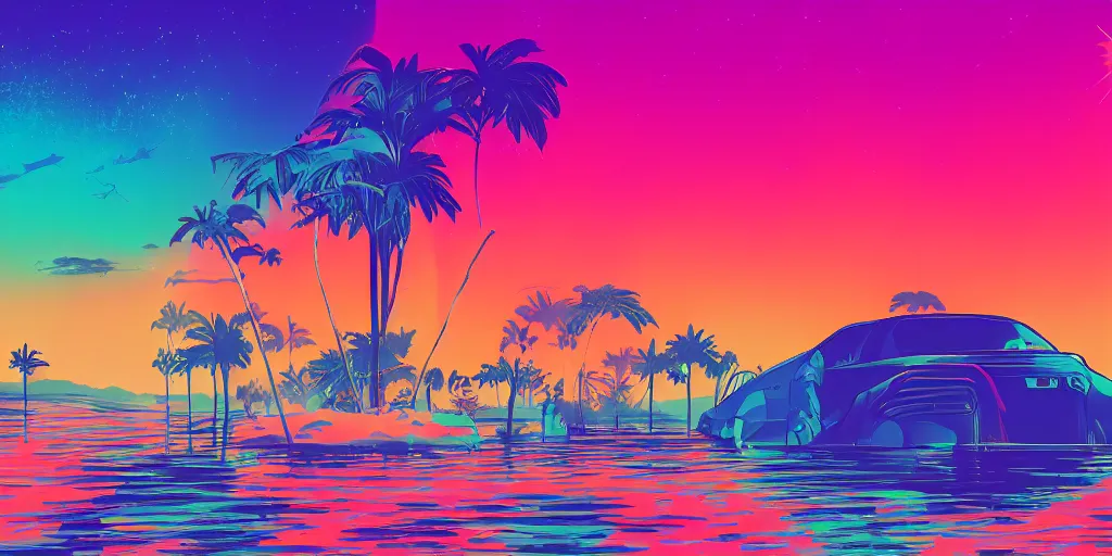 Image similar to Synthwave Capybara Background, Digital Art, High Quality