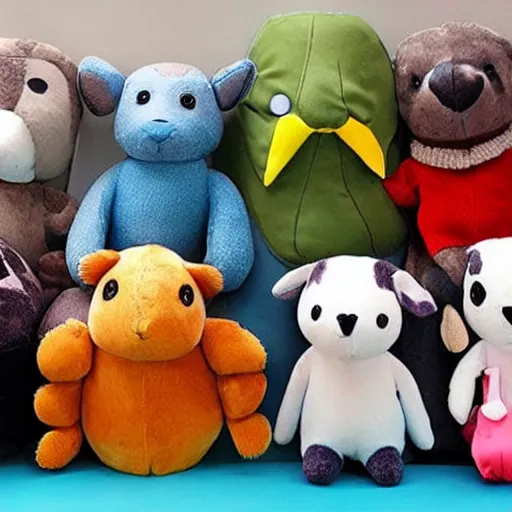 Image similar to cutie stuffed animal friends