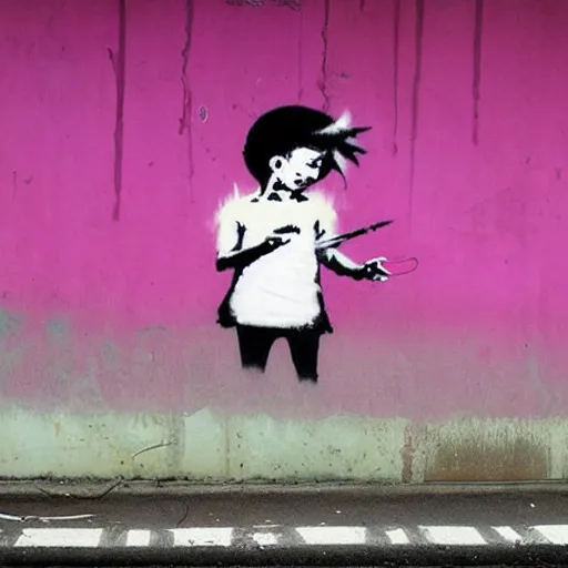 Image similar to cotton candy by banksy