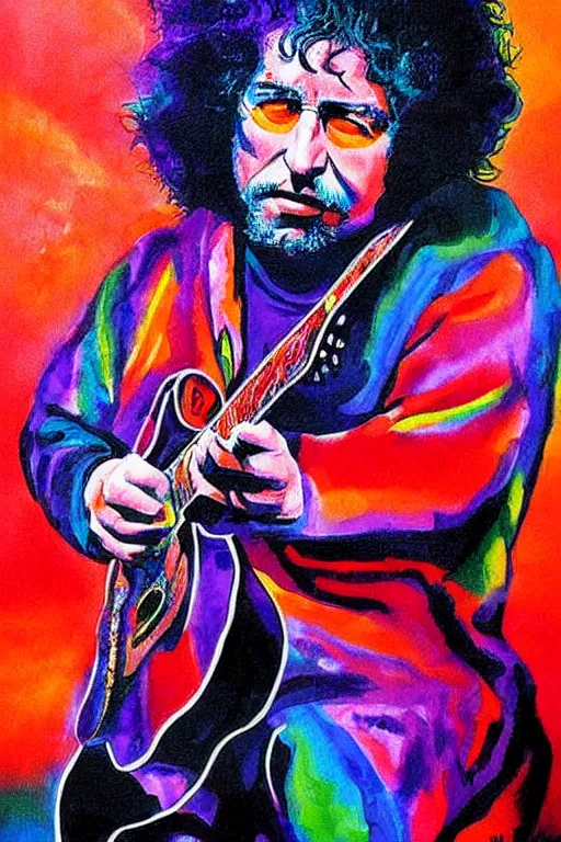 Image similar to Poster artwork, painting of Jerry Garcia by Bob Dylan