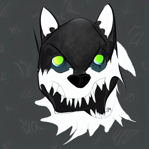 Image similar to venom symbiote as a cute wolf, furaffinity