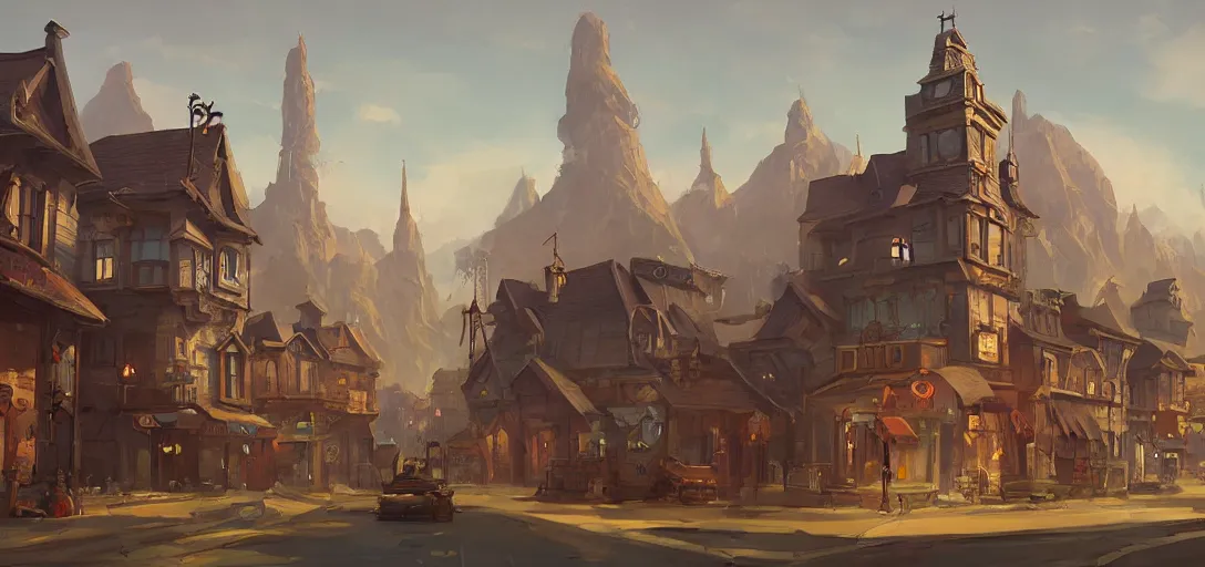 Image similar to concept art by sylvain sarrailh of a steampunk town