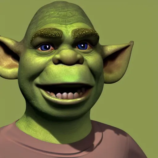 Image similar to 3d render of Shrek as Smeagol