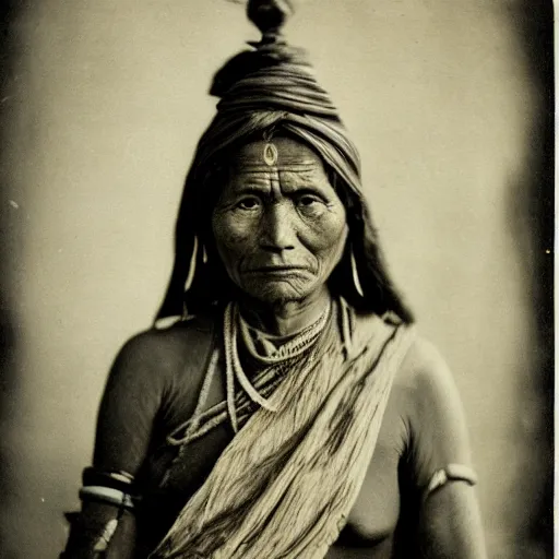 Image similar to vintage photo of a nepalese woman by edward s curtis, photo journalism, photography, cinematic, national geographic photoshoot