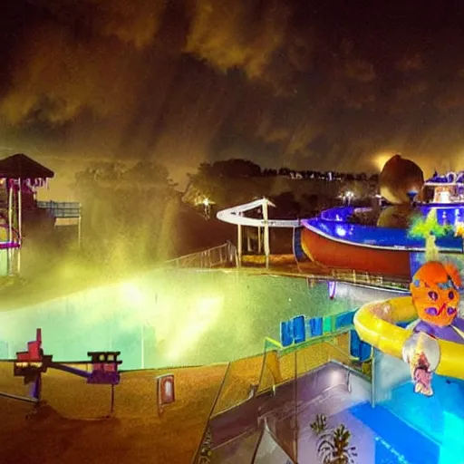 Image similar to a haunted waterpark