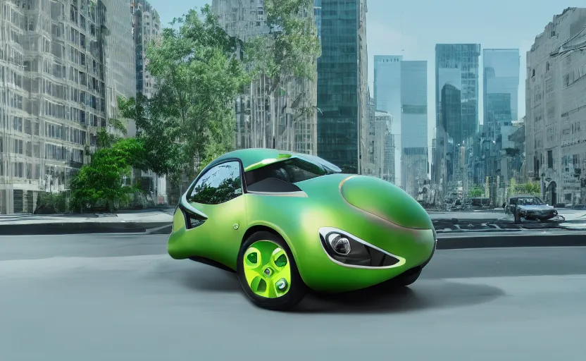 Image similar to a avocado car, hyperrealistic, concept art, octane render, unreal engine 5, trending on artstation, high quality, highly detailed, 8 k hdr, product photo, centered, ny background, soft lighting, path traced, low contrast, high coherence, symmetrical