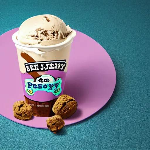 Prompt: ben and jerry's poop flavored ice cream pint