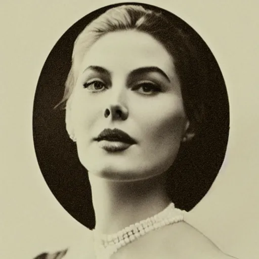 Prompt: victorian photograph of grace kelly, angelina jolie, 1 8 9 0 s photography, 1 9 0 0, realistic face, symmetrical face, detailed, grainy, edwardian, old photo