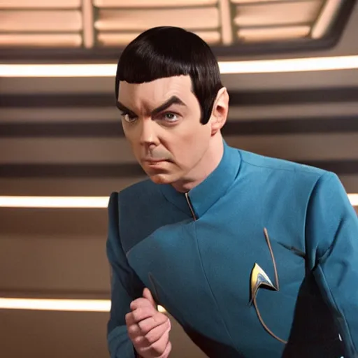 Image similar to Movie still of Jim Parsons as Spock from Star Trek