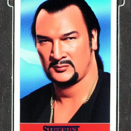 Image similar to Steven Seagal trading card poytail