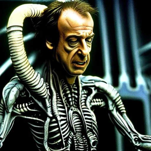 Image similar to film still of saul goodman in aliens, by h. r. giger, very detailed, realistic