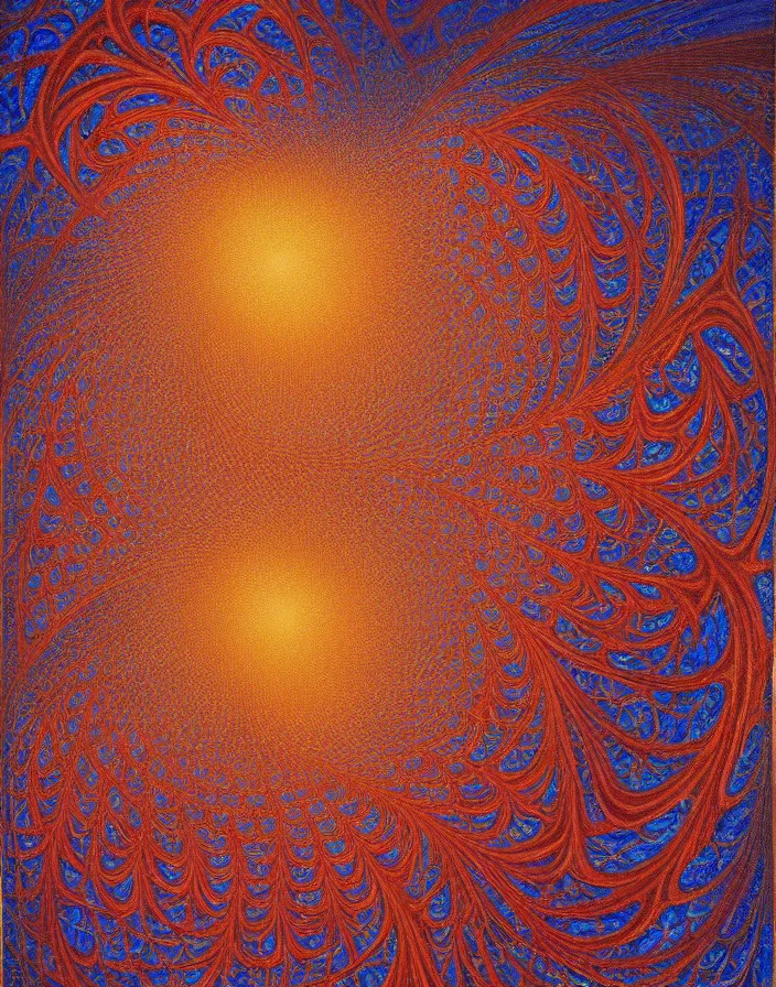 Prompt: fractal, mandelbrot set by jean delville