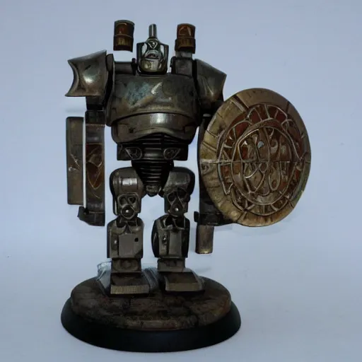 Image similar to tall bulky warforged made from stone with a sun symbol engraved on the center of the chest, that looks like karn from magic the gathering, full body portrait, humanoid, protective stance holding a weapon, dungeons and dragons, fantasy, full body portrait, detailed, oil painting,