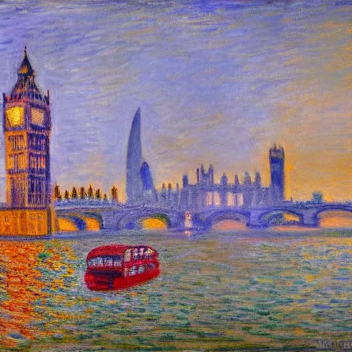 Prompt: London in the style of Monet