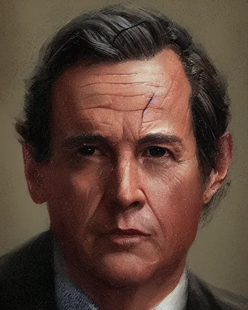 Prompt: portrait of a 1 9 7 2 united states president, who is a young man a scholarly appearance, detailed face, 2 0 th century, highly detailed, cinematic lighting, digital art painting by greg rutkowski