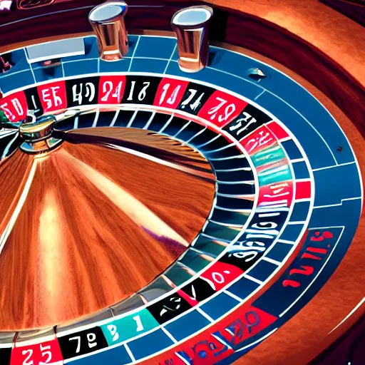 Image similar to detailed illustration of a casino roulette by alena aenami and by jeff easkey