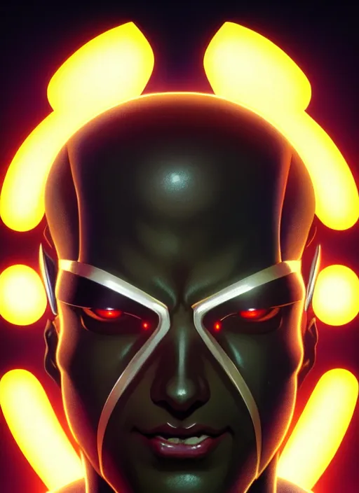 Image similar to symmetry portrait of cyclops from x - men : the animated series ( 1 9 9 2 ), glowing lights, intricate, elegant, highly detailed, digital painting, artstation, concept art, smooth, sharp focus, illustration, art by artgerm and greg rutkowski and alphonse mucha