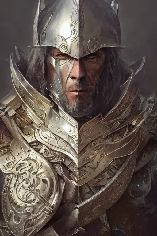 Image similar to portrait of antonio banderas as holy paladin, fantasy, dnd, intricate, highly detailed, smooth, artstation, digital illustration by Ruan Jia and Mandy Jurgens and Artgerm and Wayne Barlowe and Greg Rutkowski and Zdislav Beksinski