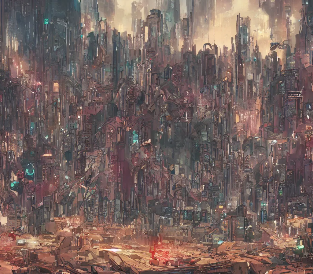 Image similar to the giant flesh golem destroying cyberpunk city underwater