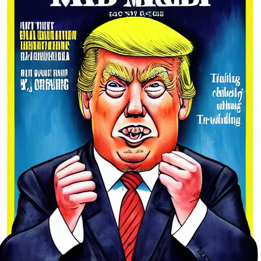 Prompt: mad magazine dave berg portrait of trump