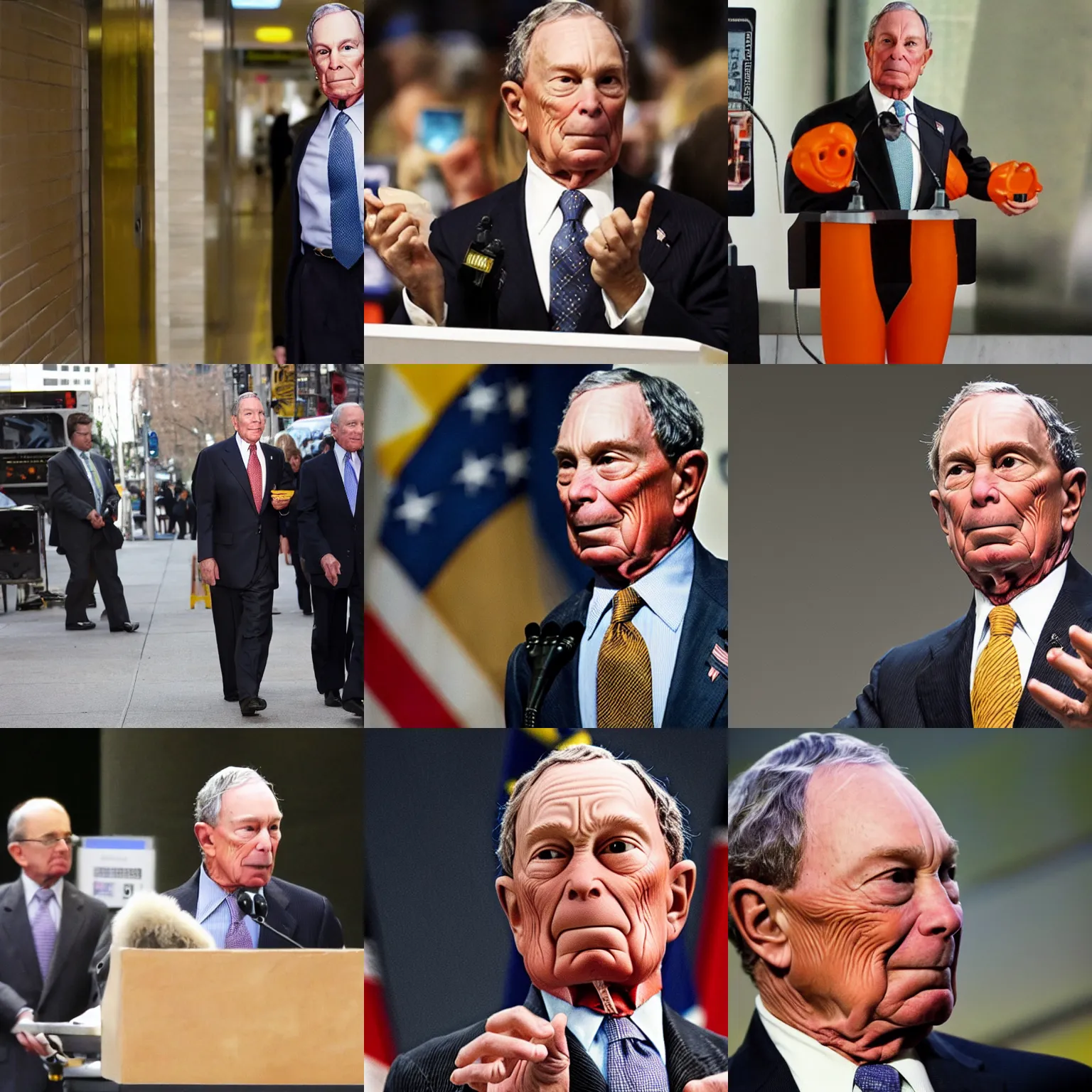 Prompt: photo of mike bloomberg as mini - me