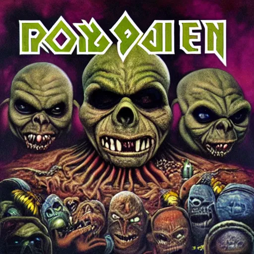 Image similar to boglins on iron maiden album cover, 8 k resolution hyperdetailed photorealism