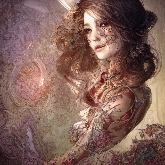 Prompt: the portrait of the chaotic good alignment personified as an absurdly beautiful, graceful, elegant, sophisticated, young woman made, an ultrafine hyperdetailed illustration by kim jung gi, irakli nadar, intricate linework, bright colors, octopath traveler, final fantasy, unreal engine 5 highly rendered, global illumination, radiant light, detailed and intricate environment