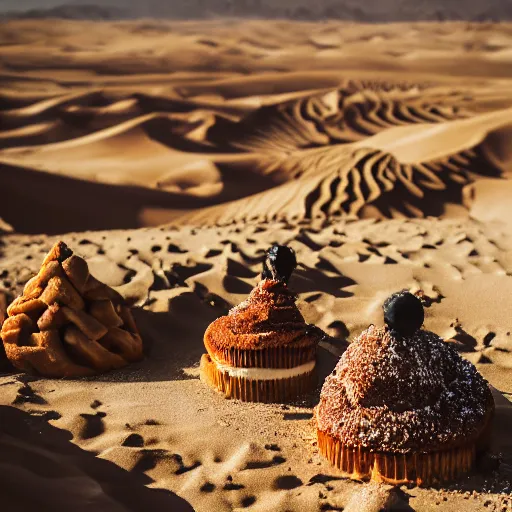 Image similar to desert full of all kinds of desserts, photography