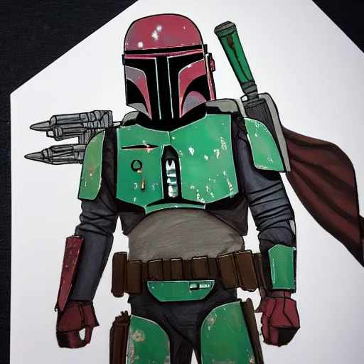 Image similar to boba fett nft, random artstyle