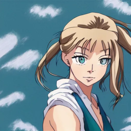 Prompt: Margot Robbie as an Anime Girl, Studio Ghibli style
