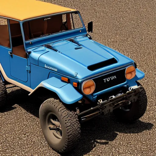 Prompt: a blueprint by Leonardo da Vinci of a Toyota Fj43 build in 1981, black roof, with a roof rack, detailed, in the style of Leonardo da Vinci, 8K, octane render, 8K,