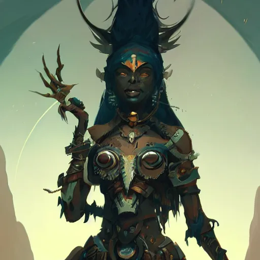 Prompt: a beautiful post apocalyptic tribal woman in bone armor, concept art by pete mohrbacher and guweiz and ilya kuvshinov, digital art, highly detailed, intricate, sharp focus, trending on artstation hq, deviantart, unreal engine 5, 4 k uhd image