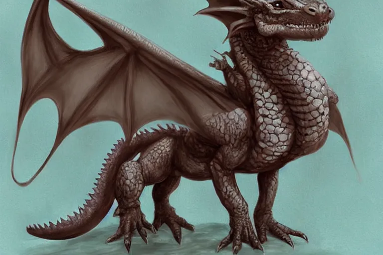 full body digital illustration of a baby dragon with, Stable Diffusion