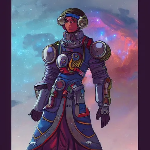 Image similar to an epic fantasy comic book style painting of a skyworld space navigator, character design in style of artstation trending like João P. Camara