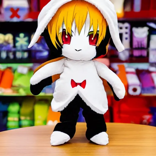 Prompt: cute fumo plush of the sinister leader of a criminal organization, anime