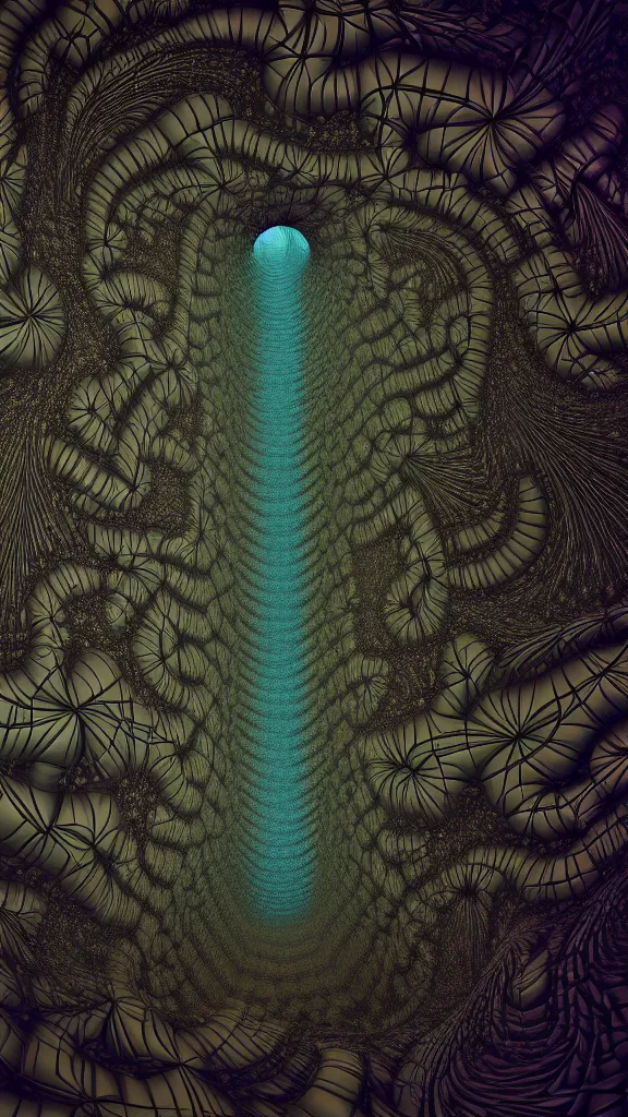 Prompt: 3d fractal wallpaper by Escher, magic tree, dmt, tripy, psychedelic, mandelbulb 3d, digital art, high details, depth of field, hard lighting, trending on artstation, deviantart, octane render, HD, 8k, low light, black background