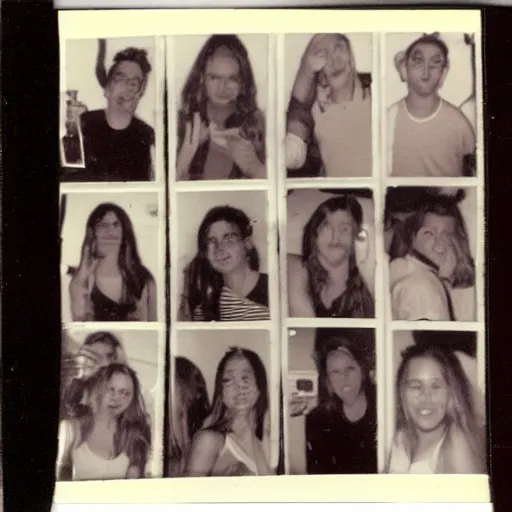 Image similar to polaroids from a college party in 2 0 0 2