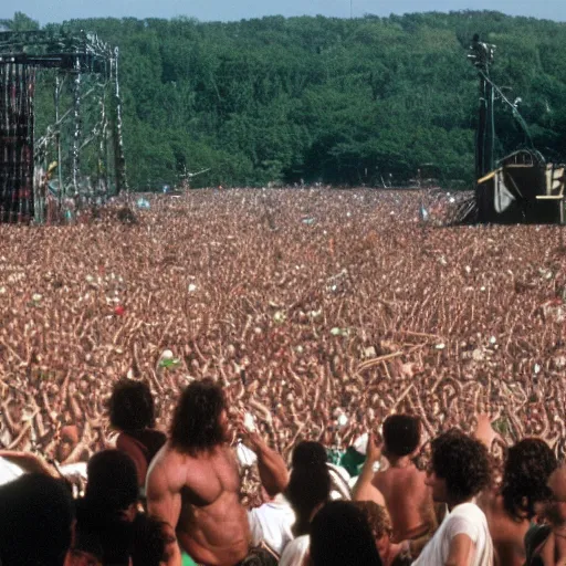 Image similar to hulk performing at woodstock