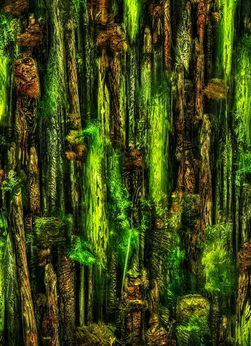 Image similar to lush forest, high detail, 4 k, dadaism style