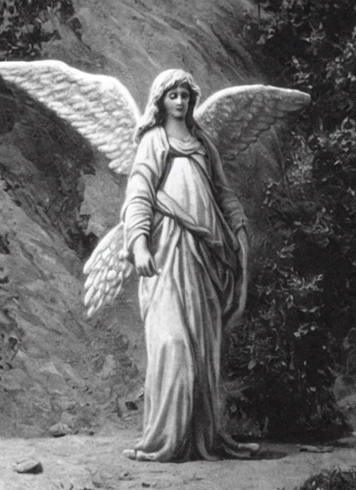 Image similar to old photo of a biblically accurate angel