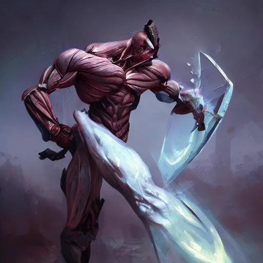 Image similar to warframe, muscular male undead cyborg, muscle, fungus, painted by stanley lau, painted by greg rutkowski, painted by stanley, artgerm, masterpiece, digital art, trending on arts