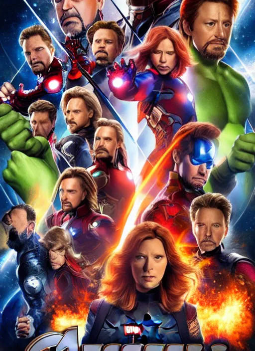 Prompt: Poster for the new Avengers movie by drew struzan, trending on artstation