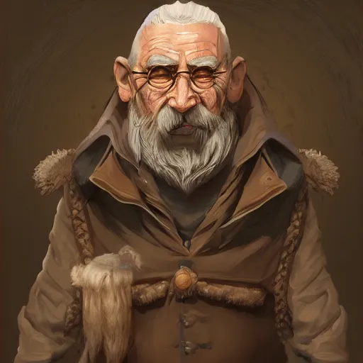 Image similar to illustration of a merchant, old man, concept art, artstation, detailed, intricate