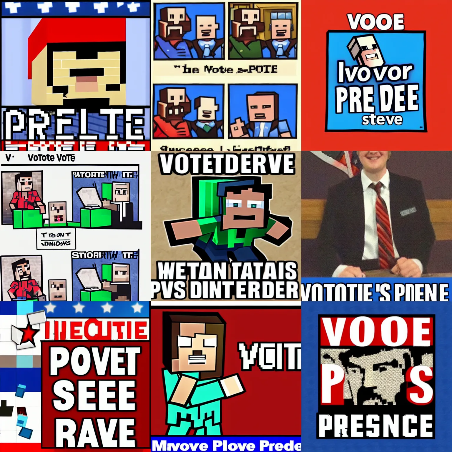 vote steve for president, minecraft | Stable Diffusion | OpenArt