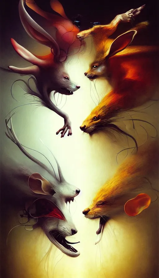Prompt: the two complementary forces that make up all aspects and phenomena of life, by ryohei hase